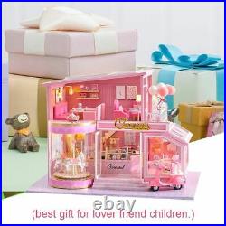 Doll Houses Miniature Kit Wooden DIY Casa Music Led Toys Children Birthday Gift