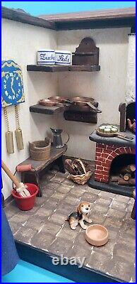 Doll Kitchen Kitchen 1 Room Smoke Catching Kuhn Dollhouse Vintage Old Case Hennig