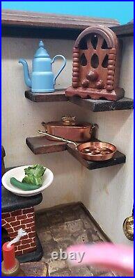 Doll Kitchen Kitchen 1 Room Smoke Catching Kuhn Dollhouse Vintage Old Case Hennig
