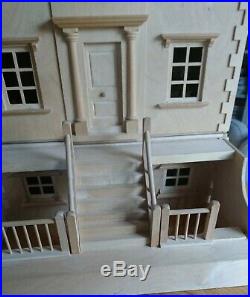 Doll's House Large Wooden 3ft8 with four individual sections with Furniture VGC