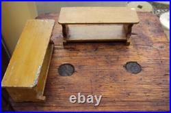 Dollhouse 2 antique benches Biedermeier wood with beer lacquer, furniture for dolls