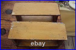 Dollhouse 2 antique benches Biedermeier wood with beer lacquer, furniture for dolls