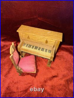 Dollhouse Accessories Home Shop Kitchen Antique Wood Furniture Piano Chair Dollhouse Accessories Home Shop Kitchen Antique Wood Furniture Piano Chair