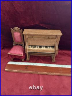 Dollhouse Accessories Home Shop Kitchen Antique Wood Furniture Piano Chair Dollhouse Accessories Home Shop Kitchen Antique Wood Furniture Piano Chair