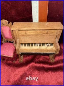 Dollhouse Accessories Home Shop Kitchen Antique Wood Furniture Piano Chair Dollhouse Accessories Home Shop Kitchen Antique Wood Furniture Piano Chair