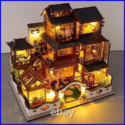 Dollhouse Assemble Kit with Furniture Building Puzzle Miniature for Families