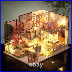 Dollhouse Furniture Full Set Mini Wooden Villa Playset with Dustproof Cover Dollhouse Furniture Full Set Mini Wooden Villa Playset with Dustproof Cover