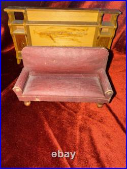 Dollhouse House Accessories Furniture Wood Antique Sofa Possibly Snow Alley Sons 1904 Dollhouse House Accessories Furniture Wood Antique Sofa Possibly Snow Alley Sons 1904