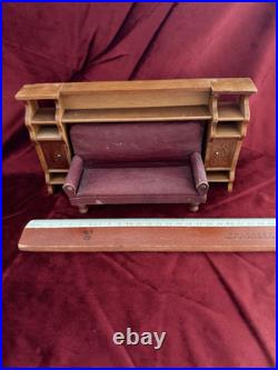 Dollhouse House Accessories Furniture Wood Antique Sofa Possibly Snow Alley Sons 1904 Dollhouse House Accessories Furniture Wood Antique Sofa Possibly Snow Alley Sons 1904