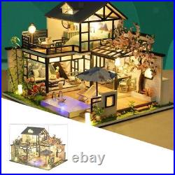 Dollhouse LED Light Wooden Villa Big House 3D Puzzles Self Assembly Model