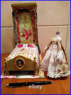 Dollhouse Miniature 1/12 Bedroom Rococo Louis XVI OOAK