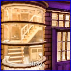 Dollhouse Miniature Ollivander Wands Shop Model Kit Wooden Bookends with Light