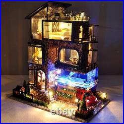 Dollhouse Romantic Wooden Furniture Villa Cottage House Toy for