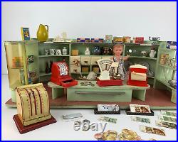 Dollhouse department store around 1950 cashier doll chair many accessories from estate