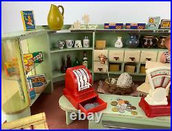 Dollhouse department store around 1950 cashier doll chair many accessories from estate