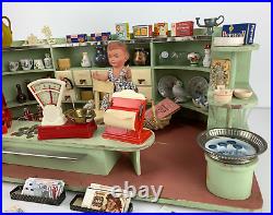 Dollhouse department store around 1950 cashier doll chair many accessories from estate