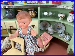 Dollhouse department store around 1950 cashier doll chair many accessories from estate