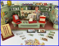 Dollhouse department store around 1950 cashier doll chair many accessories from estate