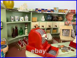 Dollhouse department store around 1950 cashier doll chair many accessories from estate