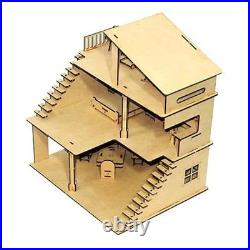 Dollhouse for Girls with Furniture Made by Wooden, puzzle doll house Dollhouse for Girls with Furniture Made by Wooden, puzzle doll house