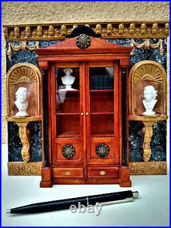 Dollhouse miniature 112 bookcase Biedermeier Empire dollhouse OOAK