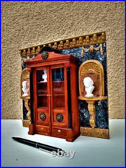 Dollhouse miniature 112 bookcase Biedermeier Empire dollhouse OOAK