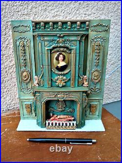 Dollhouse miniature 1/12 fireplace gorgeous piece LED OOAK dollhouse