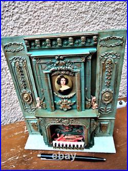 Dollhouse miniature 1/12 fireplace gorgeous piece LED OOAK dollhouse