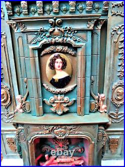 Dollhouse miniature 1/12 fireplace gorgeous piece LED OOAK dollhouse