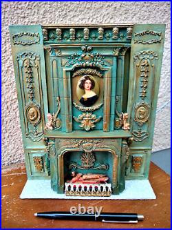 Dollhouse miniature 1/12 fireplace gorgeous piece LED OOAK dollhouse