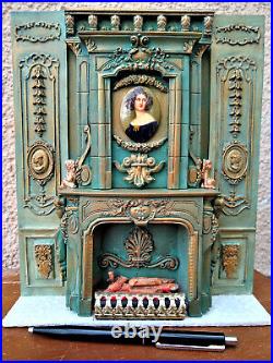 Dollhouse miniature 1/12 fireplace gorgeous piece LED OOAK dollhouse