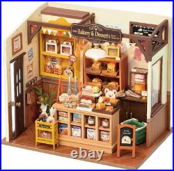 Dollhouses Becka'S Baking House Miniature Wooden Doll House Kit with Furniture W