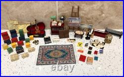 Dolls House 112th Violin Easel Typewriter Briefcase Books Lamp 50+ pc Study Set Dolls House 112th Violin Easel Typewriter Briefcase Books Lamp 50+ pc Study Set