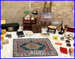 Dolls House 112th Violin Easel Typewriter Briefcase Books Lamp 50+ pc Study Set Dolls House 112th Violin Easel Typewriter Briefcase Books Lamp 50+ pc Study Set