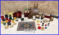 Dolls House 112th Violin Easel Typewriter Briefcase Books Lamp 50+ pc Study Set Dolls House 112th Violin Easel Typewriter Briefcase Books Lamp 50+ pc Study Set