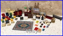 Dolls House 112th Violin Easel Typewriter Briefcase Books Lamp 50+ pc Study Set Dolls House 112th Violin Easel Typewriter Briefcase Books Lamp 50+ pc Study Set