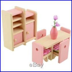 Dolls House Furniture Wooden Toys Set People Dolls For Kids Children Gift New TH