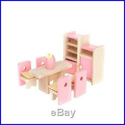 Dolls House Furniture Wooden Toys Set People Dolls For Kids Children Gift New TH