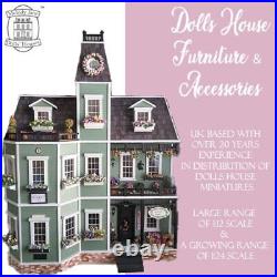 Dolls House Old Fashioned Kitchen Furniture Set Walnut Wooden 6pc Miniature 112
