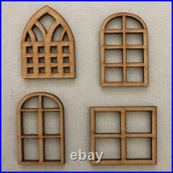 Dolls House Window MDF Craft Shapes Wooden Home Tags Decoration Embellishments