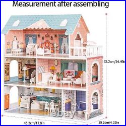 Dolls House Wooden Toys for Kids Doll House Dollhouse with Accessories and Furni