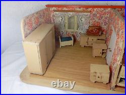 Dolls house/dollhouse wooden toy factory Grünhainichen 1960