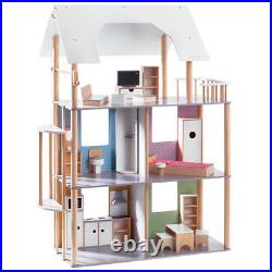 Dolls house for dolls up to 30 cm incl. 19 PCS möbelset Wooden