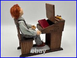 Dolls house miniature 112 ARTISAN boy doll + wooden desk