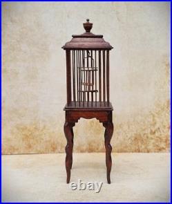 Dolls house miniature 112 Exquisite Wooden Bird Cage Stand David Krupick