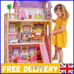 Durable Wooden Dolls House with Accessories Perfect for Imaginative Play