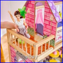 Durable Wooden Dolls House with Accessories Perfect for Imaginative Play