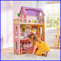 Durable Wooden Dolls House with Accessories Perfect for Imaginative Play