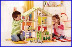 E3401 HAPE All Season Furnished Wooden Doll House Happy Family Children 3yrs+