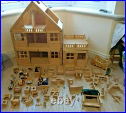 ECL / Plan Toys My First Doll's House (Large Wooden House + Many Accessories)